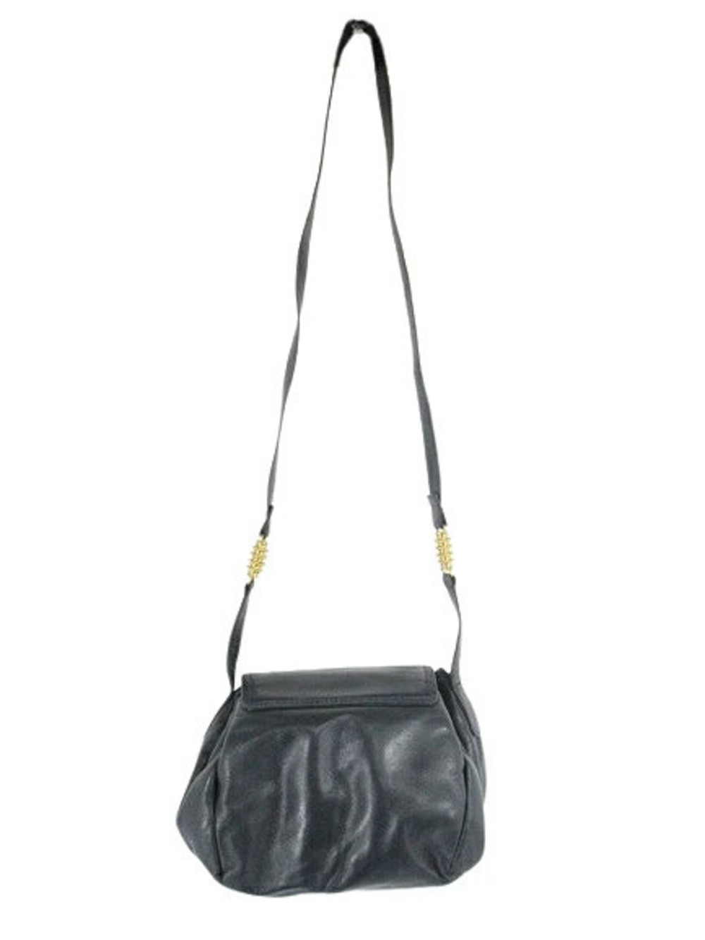 Loewe Shoulder Bag Leather Crossbody Embossed Navy Blue QQQ